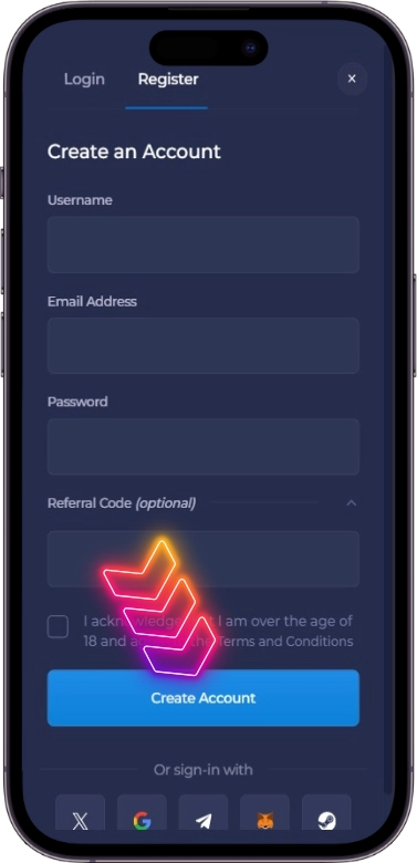 Rainbet register complete