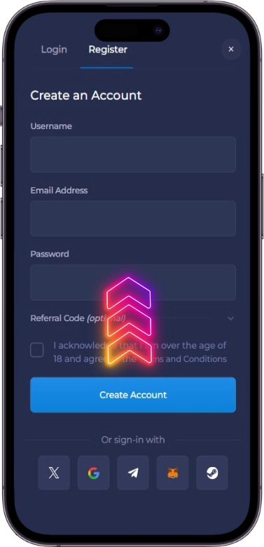 Rainbet fill registration form