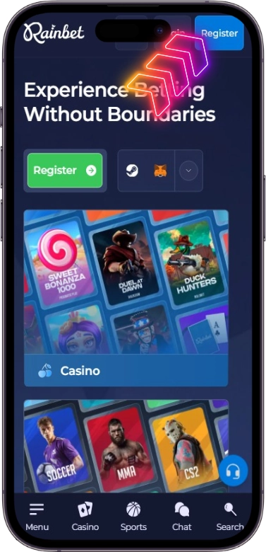 Rainbet registration button