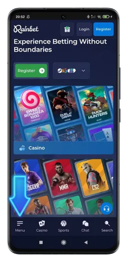 Mobile casino lobby
