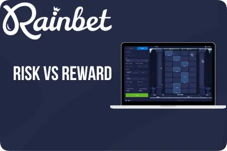 Multiplier progression chart in Rainbet Tower showing potential returns per row