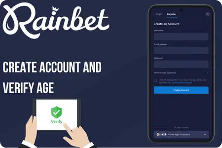 Sign up and confirm your age in Rainbet Casino